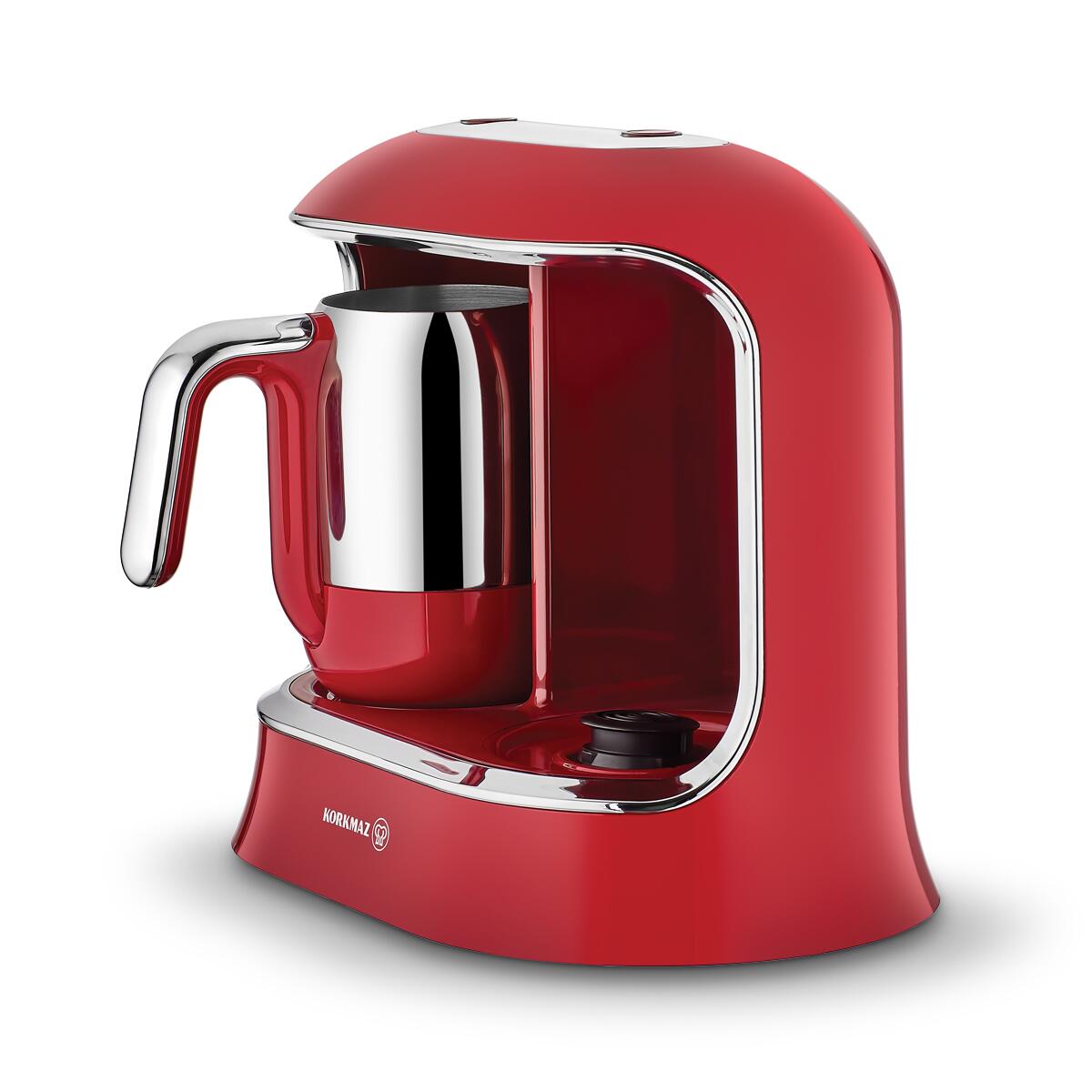 Korkmaz Kahvekolik Twin Turkish and Greek Coffee Machine - Red / Silver