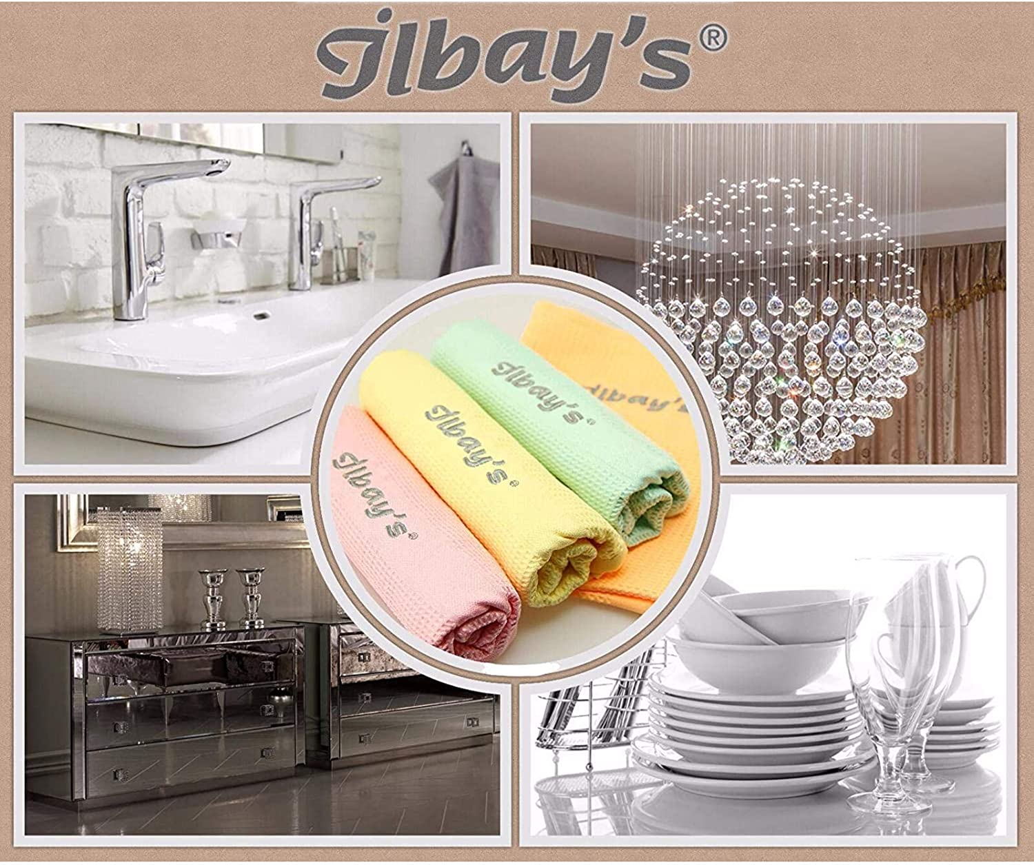 İlbay's 3 Pieces 42x68 cm Kitchen Microfiber Cleaning Cloth Car