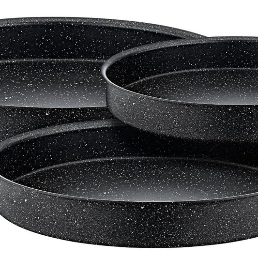 Kochmaster Granite Effected Nonstick Round Baking Tray Set - 3 Pieces, Sizes: 28, 32, 34 cm