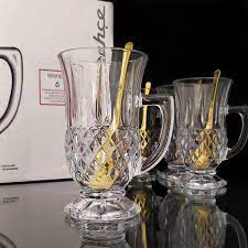 Pasabache Istanbul Set of 6 Tea Glasses with Handles. 6 Handled Mugs in Gift Box