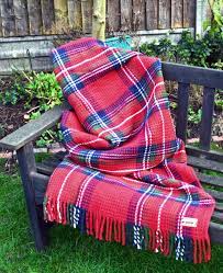 Organic Cotton Blended Red Tartan Blanket